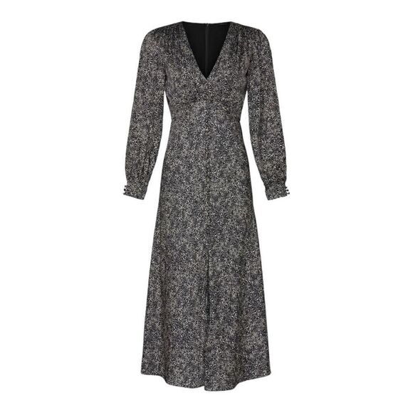 Pinko Black and White Print Midi Dress Size 4 - Picture 4 of 13